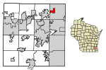 Waukesha County Wisconsin Incorporated and Unincorporated areas Lannon Highlighted